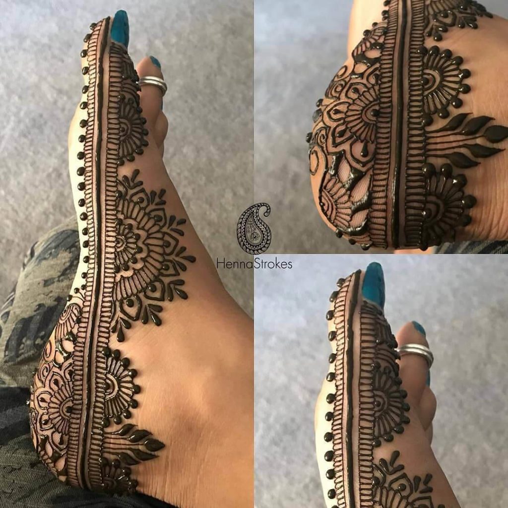 mehndi design for foot easy