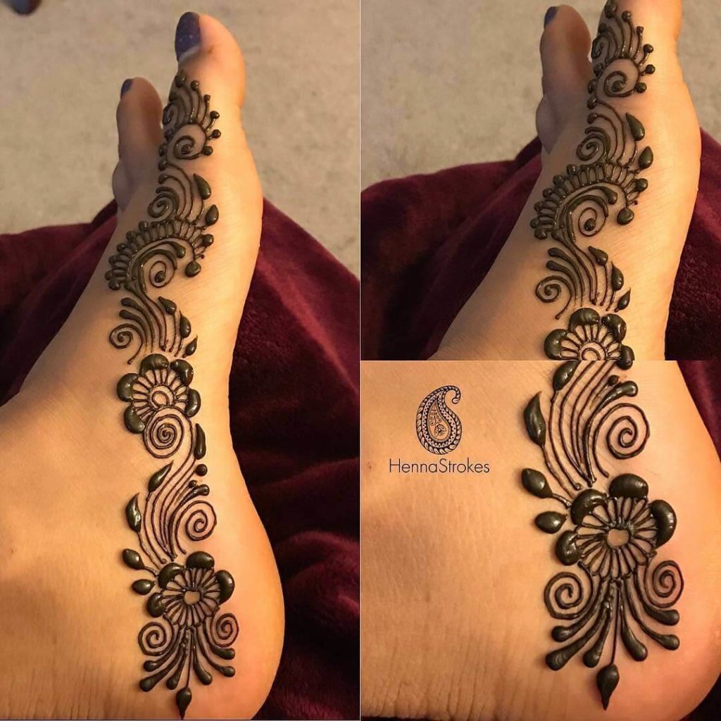 mehndi designs for feet and legs