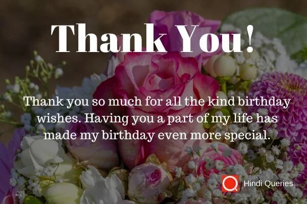 thanks for birthday wishes to friends Hindi Queries