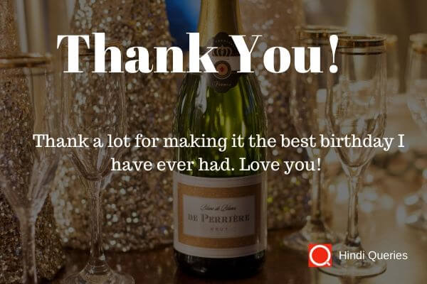 thanks note for birthday wishes Hindi Queries