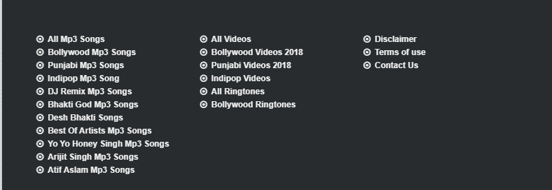 Pagalworld Latest mp3 Bollywood Songs, new mp3 songs in Hindi footer pagalworld
