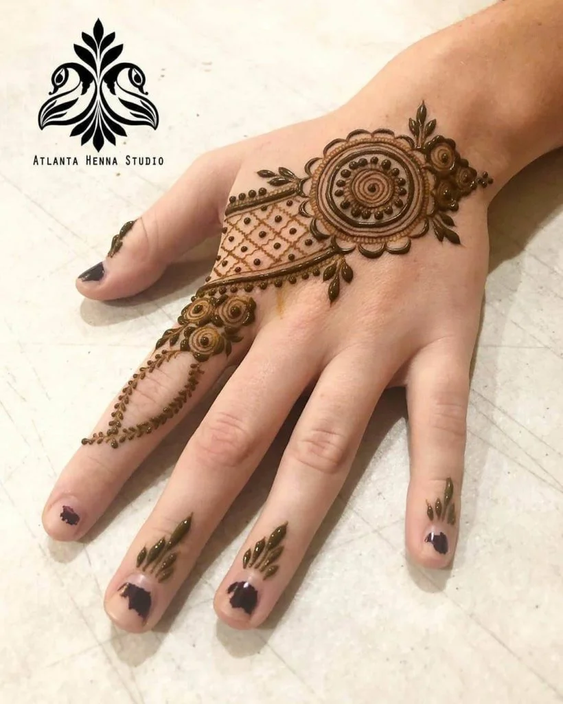 Design for Mehndi on Hand