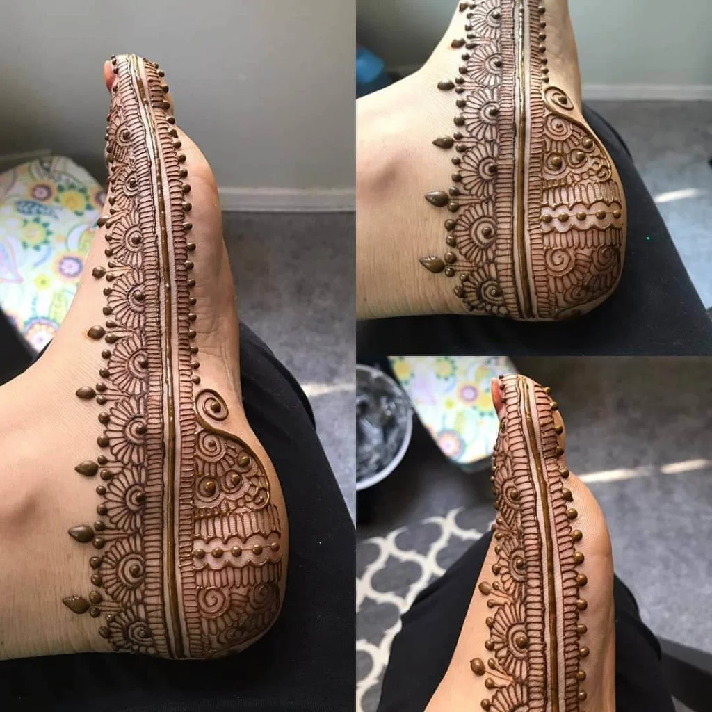mehndi design feet simple