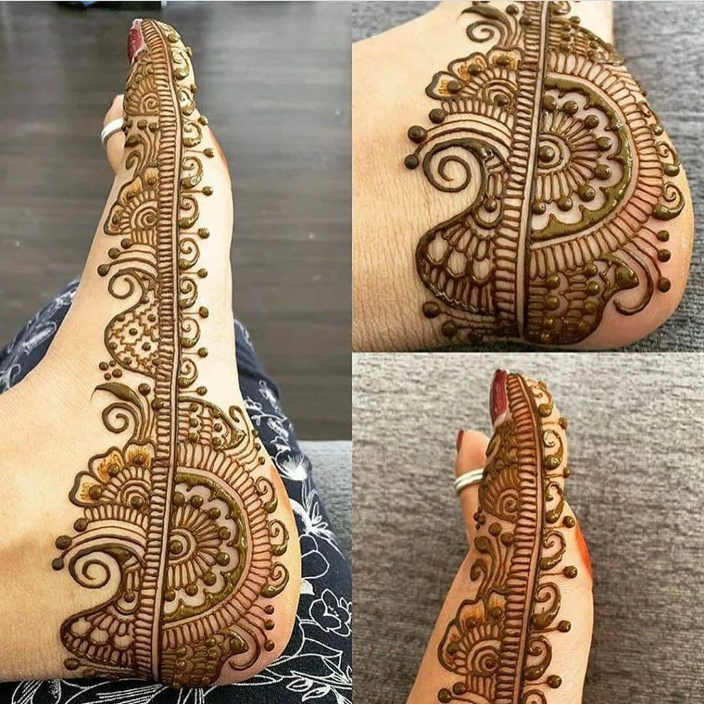 easy foot mehndi design