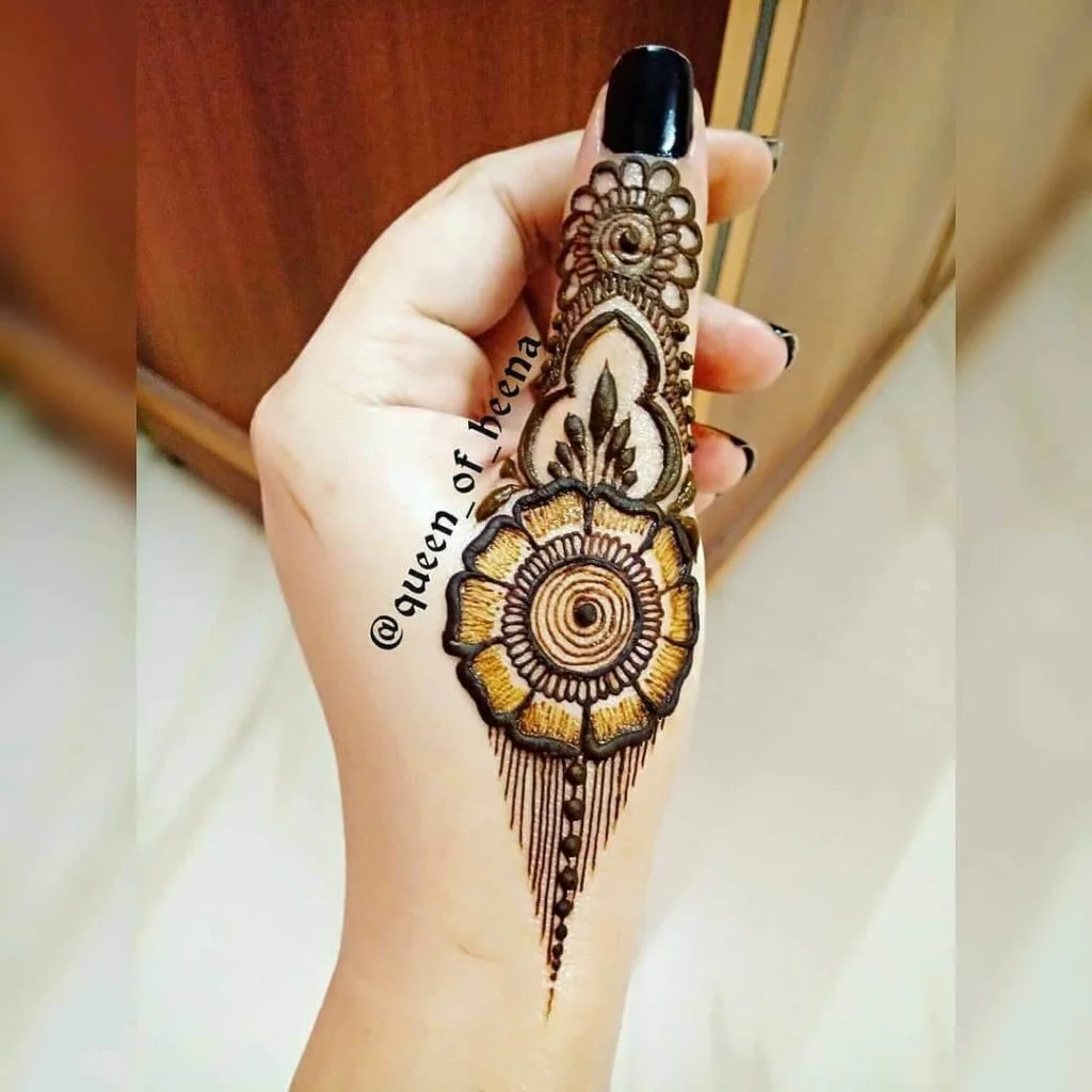 one finger mehndi designs
