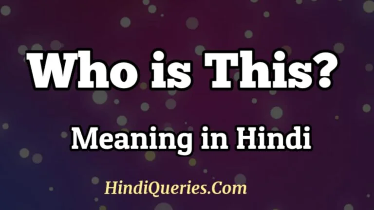 Who is This Meaning in Hindi