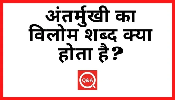 अंतर्मुखी का विलोम शब्द क्या होता है Antarmukhi Ka Vilom Shabd in Hindi