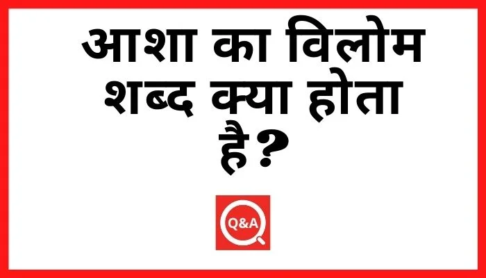 आशा का विलोम शब्द क्या होता है? | Asha Ka Vilom Shabd in Hindi