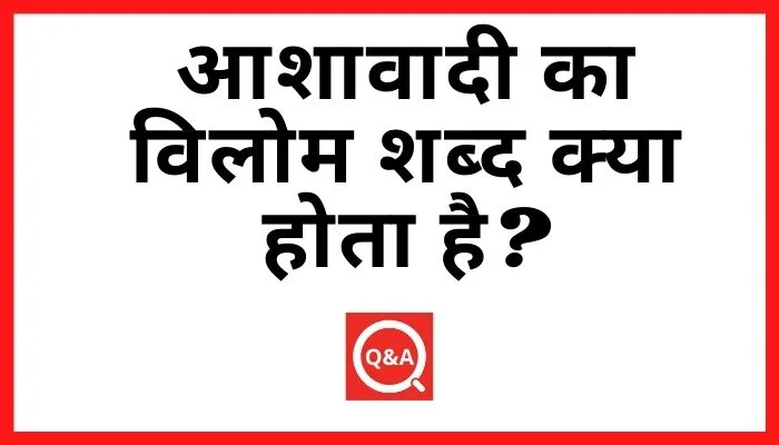 आशावादी का विलोम शब्द क्या होता है? | Ashavadi Ka Vilom Shabd in Hindi