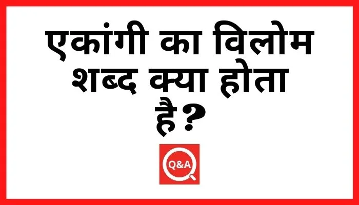 एकांगी का विलोम शब्द क्या होता है