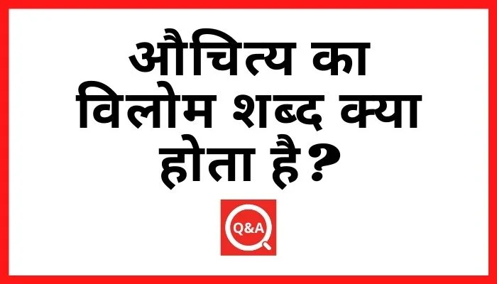 औचित्य का विलोम शब्द क्या होता है