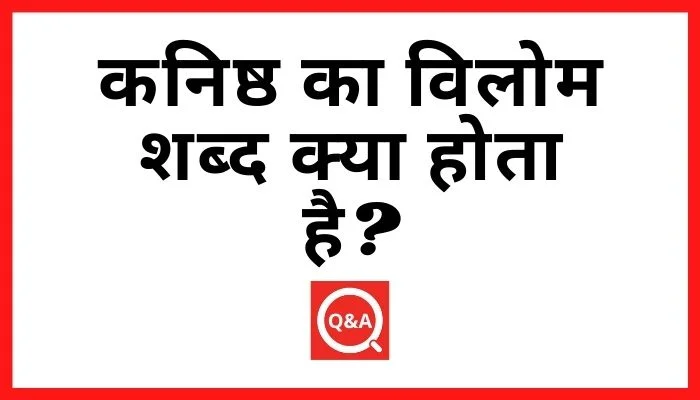 कनिष्ठ का विलोम शब्द क्या होता है