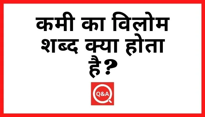 कमी का विलोम शब्द क्या होता है