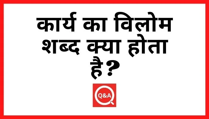 कार्य का विलोम शब्द क्या होता है