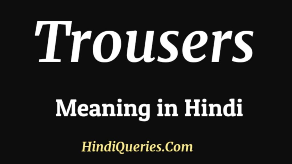 Trousers Meaning in Hindi