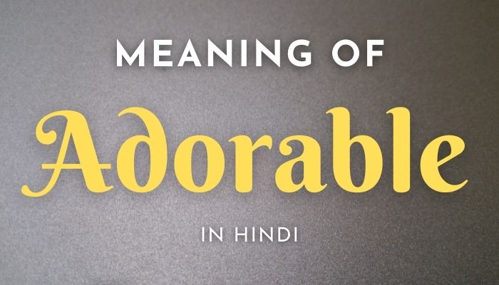 Adorable Meaning In Hindi | Adorable का मतलब क्या होता हैं?