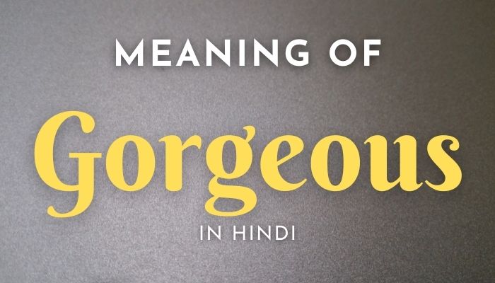 Gorgeous Meaning In Hindi | Gorgeous का मतलब क्या होता हैं?