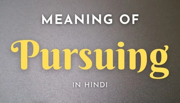 Pursuing Meaning In Hindi | Pursuing का मतलब क्या होता हैं?
