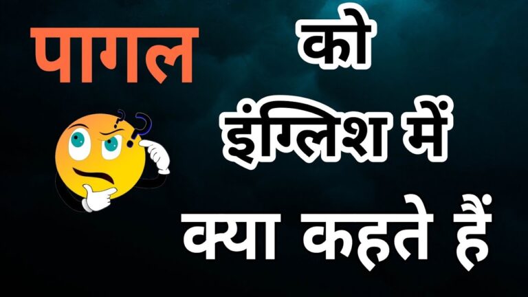 पागल को इंग्लिश में क्या कहते हैं? | Pagal ko english mein kya kahate hain
