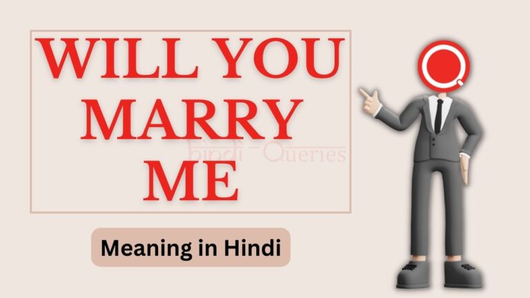 Will You Marry Me Meaning In Hindi | विल यू मैरी मी का क्या मतलब है?