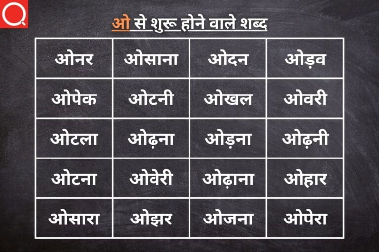 ओ से शुरू होने वाले शब्द | O Se Shuru Hone Wale Shabd