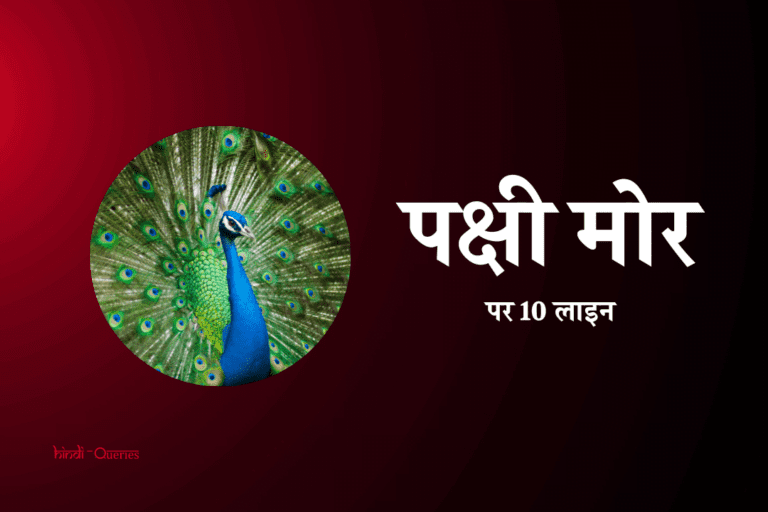 राष्ट्रीय पक्षी मोर पर 10 लाइन | 10 Lines On Peacock In Hindi