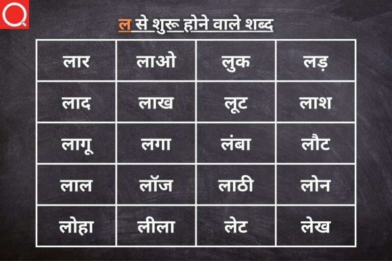 ल से शुरू होने वाले शब्द | La Se Shuru Hone Wale Shabd