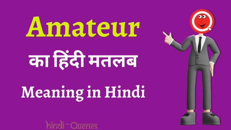 Amateur Meaning in Hindi (Amateur का हिंदी मतलब क्या होता है?)