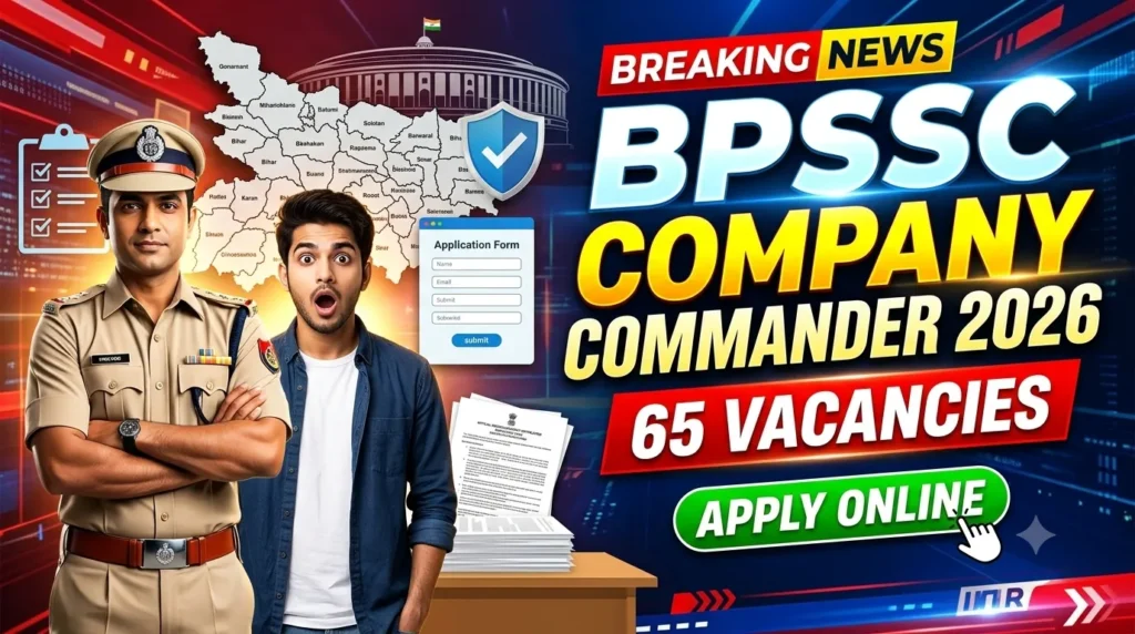 BPSSC Company Commander Recruitment 2026 Apply Online, 65 Vacancies, Eligibility