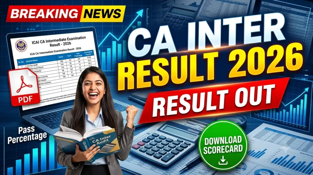 ICAI CA Intermediate Result 2026 Out Live: Scorecard Link, Toppers, Pass Percentage and Cut-Off