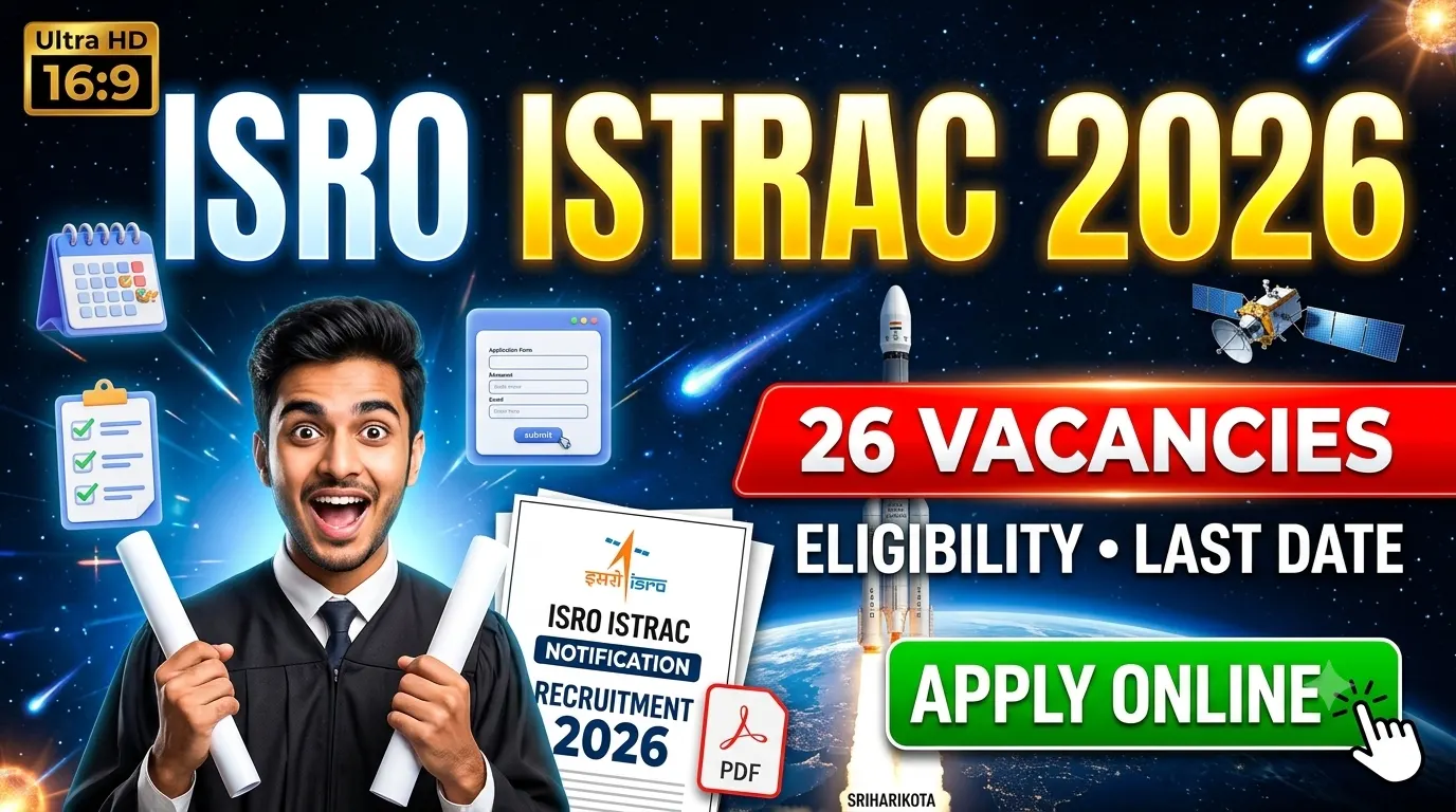 ISRO ISTRAC Recruitment 2026 Apply Online, 26 Vacancies, Eligibility, Last Date