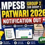 MPESB Group 2 Sub Group 4 Patwari 2026: Notification, Online Form, Eligibility, Exam Date, Syllabus and More